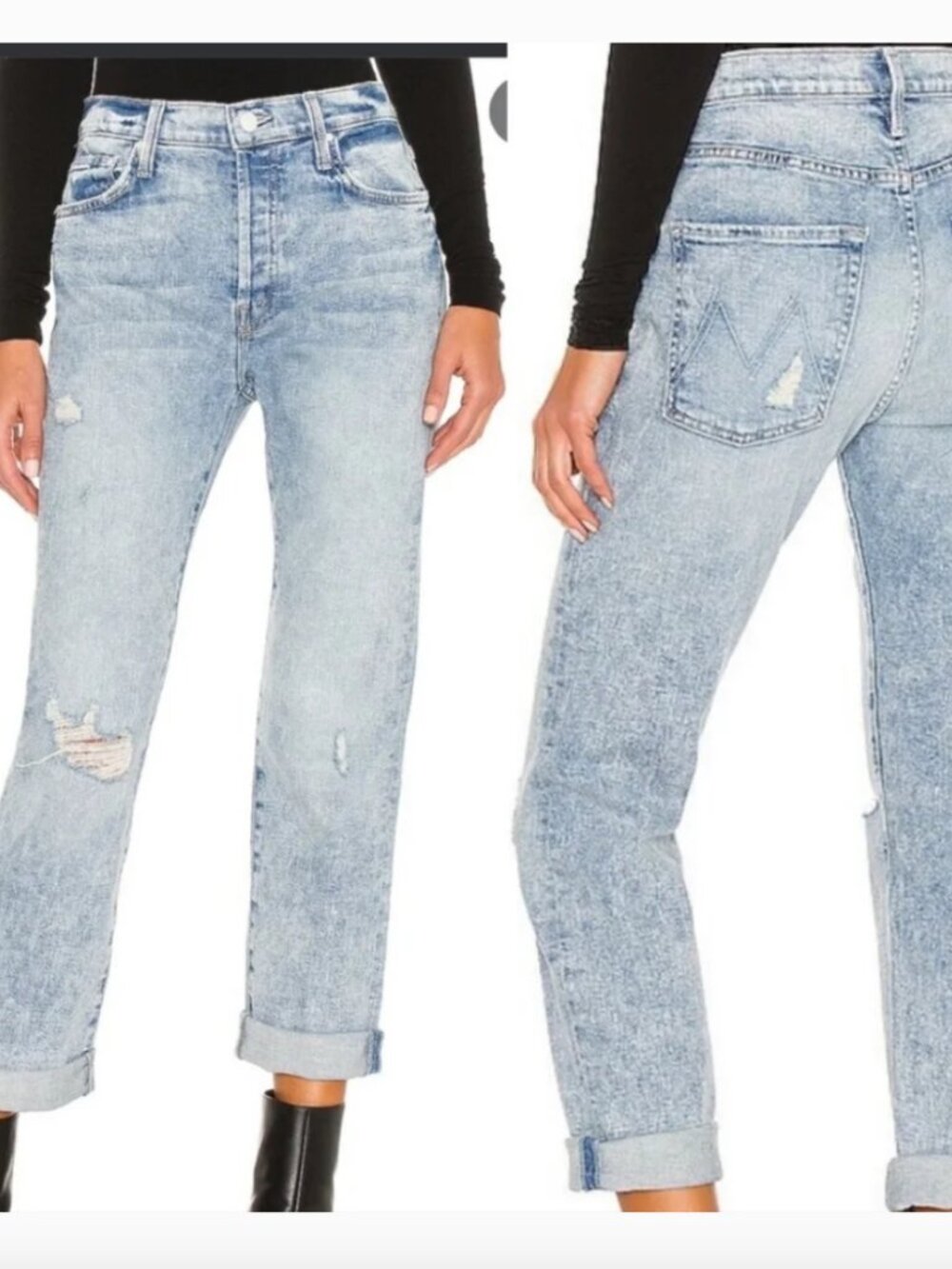Mother Denim - The Scrapper Double Cuff in Out With The Old - Size 27